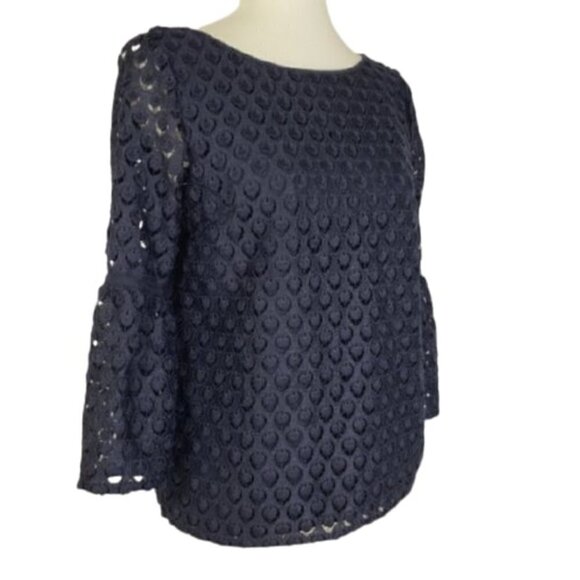 ☀ RSVP by Talbots Blue Eyelet Pullover Top Sz Sp - Picture 3 of 8